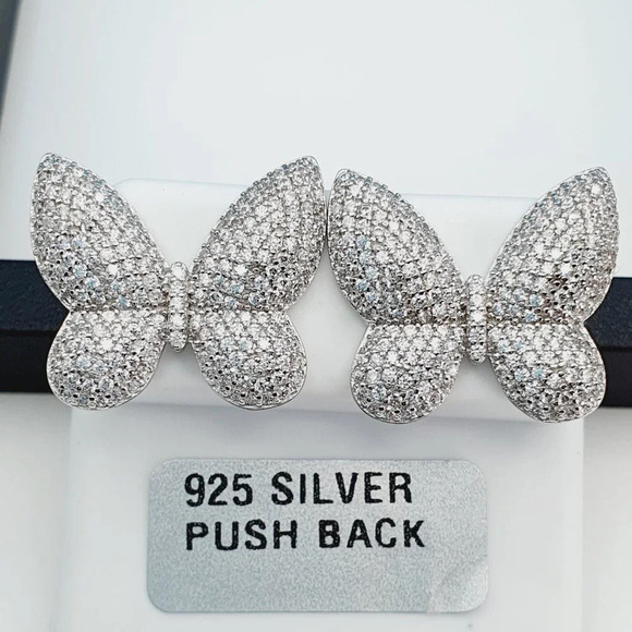 "925 Sterling Silver Cubic Zircon Earrings, UU1P7A7113 - Picture 1 of 11